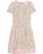 Oscar de la Renta Camellia Sequined Silk Mini Dress - Lyst
