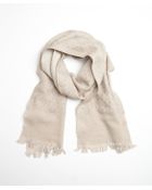 Gucci Beige Wool-Silk Gg Scarf - Lyst