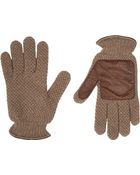 Barneys New York Leather-Trim Knit Gloves - Lyst