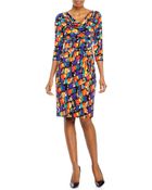 Anne Klein Printed Drape Neck Dress - Lyst