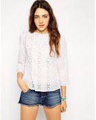 Asos Vintage Lace Insert Top - Lyst