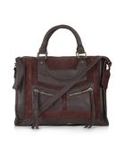 Topshop Smart Suede and Leather Holdall - Burgundy - Lyst