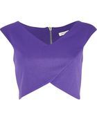 River Island Purple Wrap Crop Top - Lyst