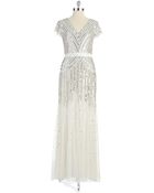Adrianna Papell Sequin Cap Sleeved Gown - Lyst