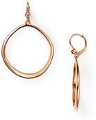T Tahari Crystal Hoop Drop Earrings - Lyst