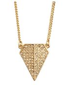Rebecca Minkoff Gold Pave Crystal Blade Pendant Neklace - Lyst