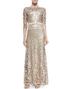 Tadashi Shoji Lace Bow-Waist Gown - Lyst