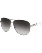 Guess Women'S Aviator Silver-Tone Sunglasses - Lyst