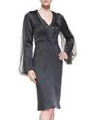 Zac Posen L/S Crepe Cocktail Dress - Lyst