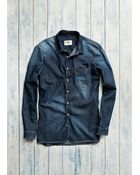 Mango Man Dark Wash Denim Shirt - Lyst