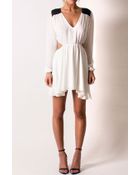 Donna Mizani Double Side Cut Out Flounce Dress - Lyst
