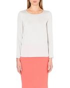 Armani Long-sleeved Silk Chiffon Top - Lyst