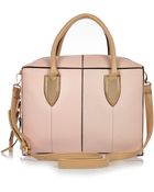 River Island Pink Leather-Look Split Front Boxy Bowler Bag - Lyst