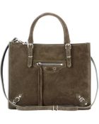 Balenciaga Mini Papier A4 Zip-Around Suede Shoulder Bag - Lyst