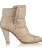 Chloé Padded Leather And Suede Ankle Boots - Lyst