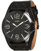 Guess U0181G2 Leather Cuff Watch - Lyst