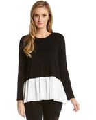 Karen Kane Colorblock Ruffle Hem Top - Lyst