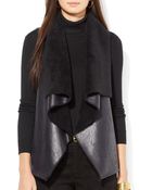 Ralph Lauren Lauren Faux Shearling Vest - Lyst