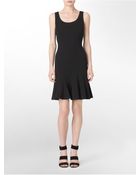 Calvin Klein Pleated Fit + Flare Sleeveless Dress - Lyst