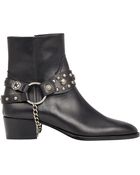 Saint Laurent Embellished-Strap Wyatt Boots - Lyst