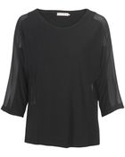 Stefanel Wool Jersey Batwing Sleeve T-Shirt - Lyst