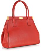 Marni Deep Red Leather Handbag - Lyst
