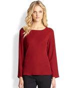 Josie Natori Scoopneck Blouse - Lyst
