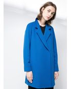 Mango Lapel Wool-Blend Coat - Lyst