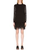 MICHAEL Michael Kors Feather-skirt Knitted Dress - Lyst