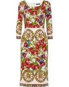 Dolce & Gabbana Printed Cady Dress - Lyst