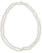 T Tahari Gold-tone Faux Pearl Two-row Necklace - Lyst
