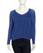 Rebecca Taylor Chain Knit Open Neck Pullover - Lyst