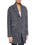 Dawn Levy Kaba Tweed Coat W/ Removable Faux-Fur Trim - Lyst