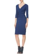 Donna Karan New York V-Neck Cross-Waist Dress - Lyst