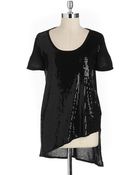 DKNY Sequined Asymmetric Tee - Lyst