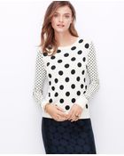 Ann Taylor Petite Polka Dot Sweater - Lyst
