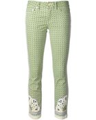 Tory Burch Cropped Geometric Print Jean - Lyst