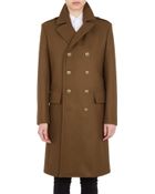 Saint Laurent Melton Double-Breasted Military Coat - Lyst