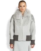 Marc Jacobs Mixed Fur-Detail Bomber Jacket - Lyst