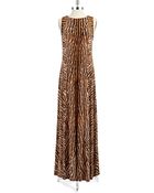 MICHAEL Michael Kors Leopard Print Maxi Dress - Lyst