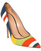DSquared2 110Mm Striped Cotton Canvas Pumps - Lyst