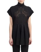 Stella McCartney Embroidered Lace-Paneled Tunic Top - Lyst