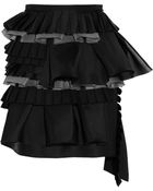 Bottega Veneta Ruffled Silk And Cotton-Blend Mini Skirt - Lyst