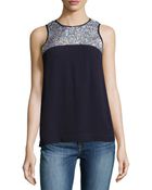 French Connection Sequined Sleeveless Top - Lyst