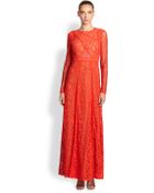 BCBGMAXAZRIA Katie Lace-Blocked Gown - Lyst