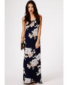 Missguided Bruixa Floral Chiffon Strappy Maxi Dress - Lyst