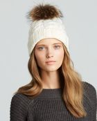 Fraas Fur Pompom Hat - Lyst