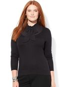 Lauren by Ralph Lauren Plus Self Tie Sweater - Lyst