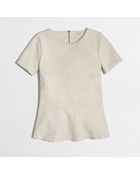 J.Crew Factory Ponte Peplum Top - Lyst