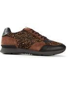 Giorgio Armani Leopard Print Low Sneakers - Lyst